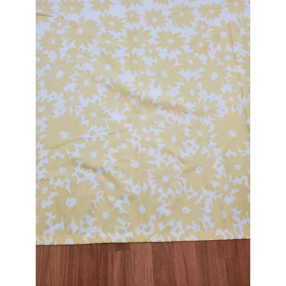 Kate Spade New York White Yellow Floral Cotton Shower Curtain 65x72 Whimsical